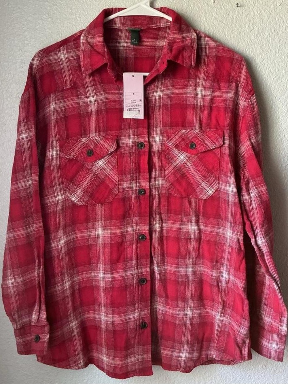 wild fable Red Plaid Button-Down Shirt